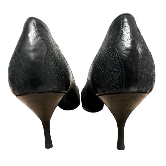 Prada Calzature Donna NIB vtg Stiletto heels nero black Perf Size 37.5/7.5 RARE - Picture 6 of 12